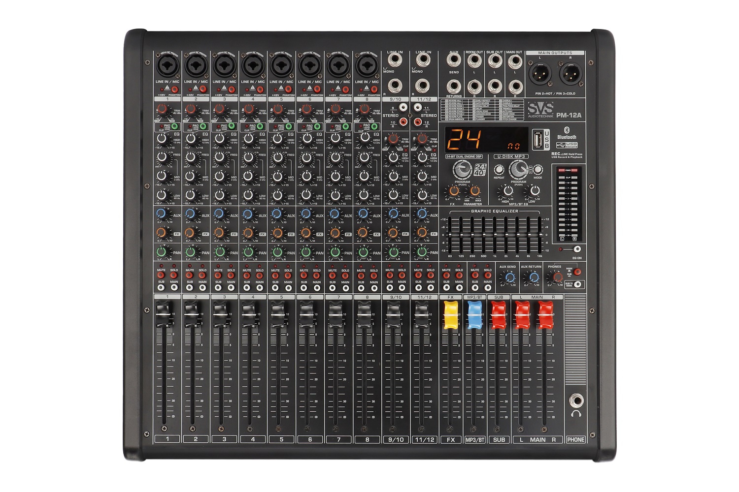 SVS Audiotechnik mixers PM-12A Активный аналоговый микшерный пульт, 12-канальный в Сахалинской области